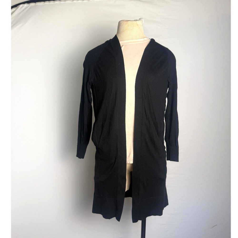 Banana Republicn Womens Longline Open Front Cardigan Silk Cotton Knit Sweater